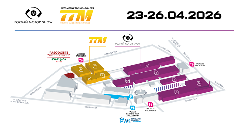 Poznań Motor Show plan terenu